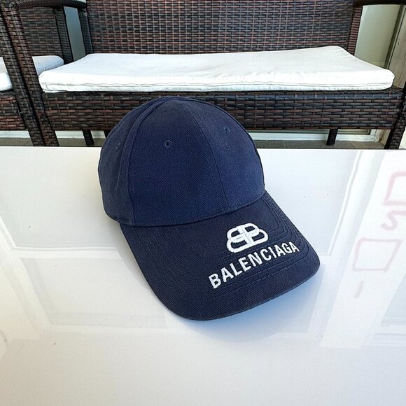 Balenciaga Hats & Pull Cotton Navy Blue Men Size L (58 cm) - Picture 4 of 12